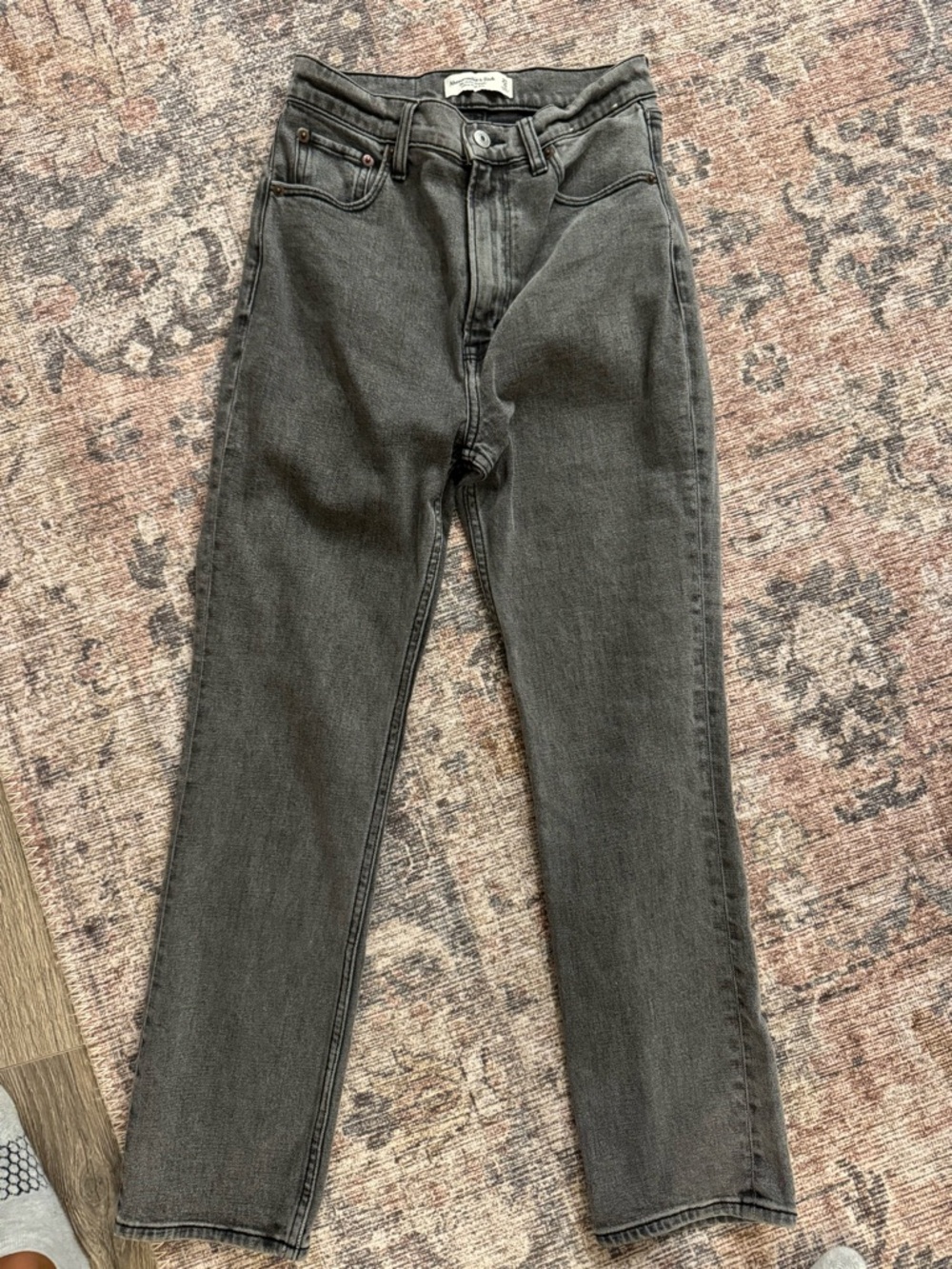 Abercrombie & Fitch Charcoal Ankle Straight Jeans Ultra High Ride Jeans XS short